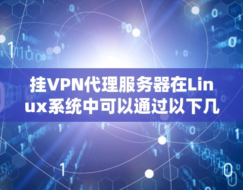 挂VPN代理服务器在Linux系统中可以通过以下几个步骤完成