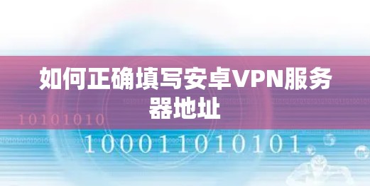 如何正确填写安卓VPN服务器地址 如何正确填写安卓VPN服务器地址